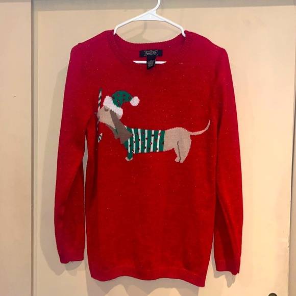 Crystal Kobe holiday Christmas sweater size medium with doggie - Picture 1 of 5